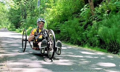 Tom Ahearne training for STP on the Burke-Gilman Trail